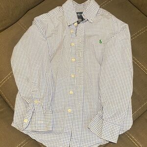 Ralph Lauren Boys Blue and White Checkered Shirt